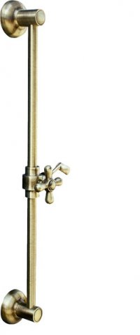 Sprchová tyč s posuvným držákem Morava, stará mosaz, 60 cm