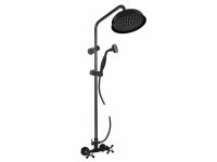 Morava retro Vodovodní baterie sprchová s hlavovou a ruční sprchou, ručka 3, černá matná
