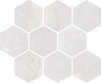 Braga white mosaic - obkládačka mozaika šestihran 28,6x23,5 bílá