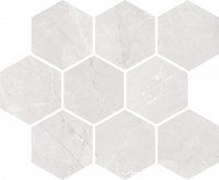 Braga white mosaic - obkládačka mozaika šestihran 28,6x23,5 bílá lesk