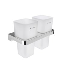 Maya - držák na kartáčky s pohárky, sklo