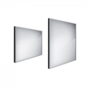 Černé LED zrcadlo 80X70 cm