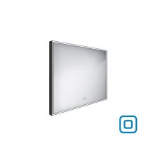 Černé LED zrcadlo 80x70 cm, dotykový senzor