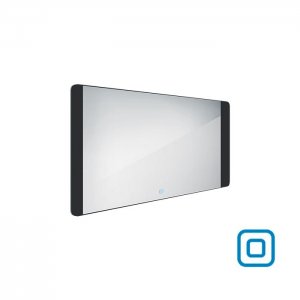 Černé LED zrcadlo 100x60 cm, dotykový senzor