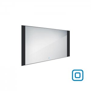 Černé LED zrcadlo 80x60 cm, dotykový senzor