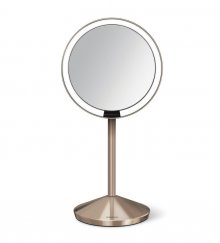 Cestovní kosmetické zrcátko Simplehuman Tru-Lux osvětlení na pohybový sensor, dobíjecí, 10x, rose gold