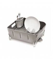 Odkapávač na nádobí Simplehuman - compact, šedý plast