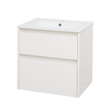 Opto, koupelnová skříňka s keramickým umyvadlem 61 cm, bílá