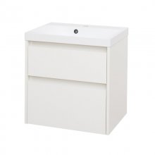 Opto, koupelnová skříňka s umyvadlem z litého mramoru 61 cm, bílá