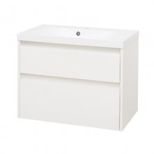 Opto, koupelnová skříňka s umyvadlem z litého mramoru 81 cm, bílá
