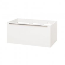 Mailo, koupelnová skříňka 81 cm, bílá, úchytka: chrom