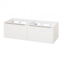 Mailo, koupelnová skříňka 121 cm, bílá, úchytka: chrom