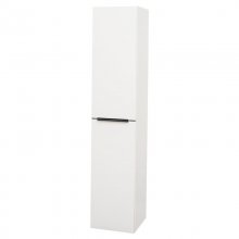 Mailo, koupelnová skříňka vysoká 170 cm, bílá, úchytka: chrom