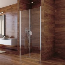 Sprchové dveře, Lima, dvoukřídlé, lítací, 120x190 cm, chrom ALU, sklo čiré