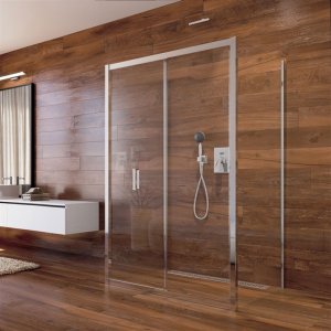 Sprchový kout, Lima, čtverec, 80x100x80x190 cm, chrom ALU, sklo čiré, dveře zalamovací, U-montáž