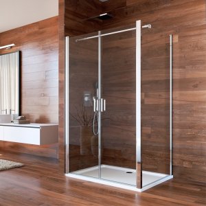 Sprchový kout, Lima, obdélník, 110x120x190 cm, chrom ALU, sklo čiré, dveře lítací