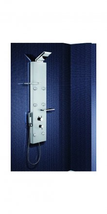 DEDRA sprchový panel s pákovou baterií, hliník/chrom