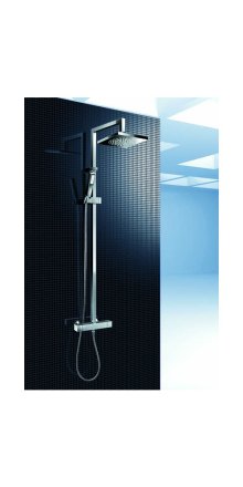CUBICO sprchový sloup s termostatickou baterií, chrom