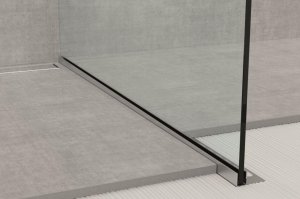 GPS1/DX/19 - profil pro vkládání skla sprchy do podlahy, 148 cm pravý, nerez ocel