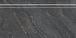 Granby dark grey stopnica mat - schodovka rektifikovaná 29,7x59,7 šedá