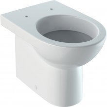 Stojící WC Geberit Selnova s hlubokým splachováním, vodorovný odpad, částečně uzavřený tvar, bez WC sedátka