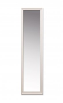 Maja 14060 - zrcadlo, obdélník, bílý lesklý rám, imitace dřevěného rámu, 140x60 cm