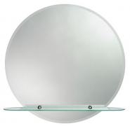 Georgina 60 - zrcadlo, kulaté, s fazetou a poličkou, prům. 60 cm