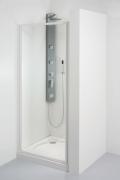 SDKR 1/80 - sprchové dveře křídlové 80x185 cm, sklo čiré s water off, bílý profil