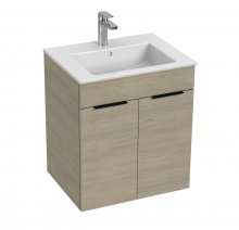 Cube - skříňka s umyvadlem 55 cm, 2 dvířka, jasan
