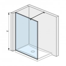 Pure - skleněná stěna boční 100 cm