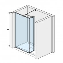 Pure - skleněná stěna včetně krátkého skla 80 cm