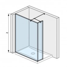 Pure - skleněná stěna včetně krátkého skla 120 cm