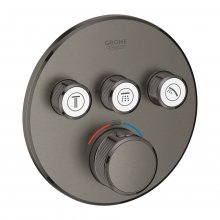 Grohtherm SmartControl - termostat pro podomítkovou instalaci s 3 ventily, bez podomítkového tělesa, kartáčovaný Hard Graphite