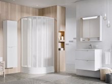 ASBKP6 80x80 sprchový box čtvrtkruhový, rám bílý/sklo trasparent