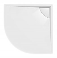 Lussa 90 vanička z litého mramoru se záklopem, čtvrtkruh 90x90 cm, R500