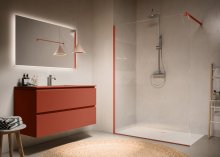 STR4P 65 - pevná stěna samostatná s vyrovnávacím profilem 160 cm, profil Terracotta Mat