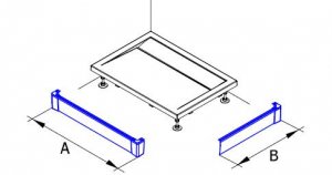 PWI - hliníkový panel k obdélníkové vaničce 90x150, montáž do rohu (L-panel)