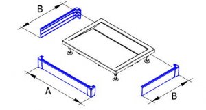 PWI - hliníkový panel k obdélníkové vaničce 75x90, montáž ke stěně (U-panel)