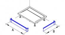 PWI - hliníkový panel k obdélníkové vaničce 100x80, montáž do rohu (L-panel)