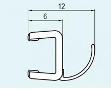 Svislé těsnění na 6 mm skla, pro Swing-Line F, Solino
