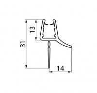 Vodorovné těsnění pro 6 mm sklo, pro Solino