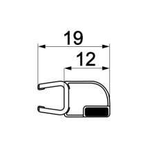 Svislé magnetické těsnění 90° na 6 mm skla, pro Solino