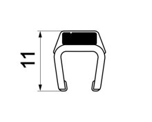 Svislé magnetické těsnění pro boční stěnu 90° na 6 mm skla, pro Solino