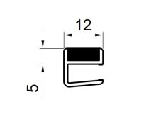 Vodorovné magnetické těsnění na 6 mm skla, pro Divera