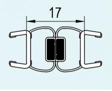 Svislé magnetické těsnění 180° na 8 mm skla, pro PUR