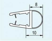 Svislé těsnění na 6 a 8 mm skla, pro PUR