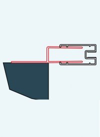 ATYP profil k postrannímu upevnění dveří nebo boční stěny, matný elox, pro Top-Line, Top-Line S