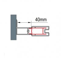 Stohovací profil k rozšíření o 40 mm, 199 cm, matný elox, pro Top-Line S
