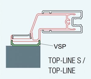 ATYP profil k postrannímu upevnění dveří nebo stěny, aluchrom, pro Top-Line, Top-Line S