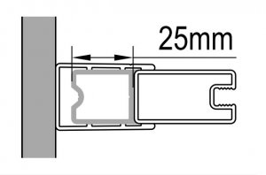 Stohovací profil k rozšíření o 25 mm, 198 cm, aluchrom, pro Solino